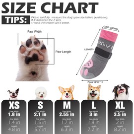 EXPAWLORER Dog Socks for Hot Pavement to Prevent Licking Paws, Non Slip Doggie Grippy Booties Shoes for Hardwood Floors, Boots & Paw Protectors for Small Medium Large Senior Dogs Grey Pink L