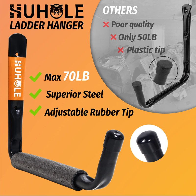 HUHOLE 4 Pack Garage Storage Hooks Heavy Duty – 9.8"
