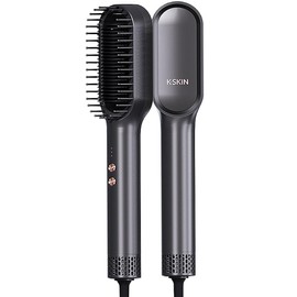 Hair Straightener Brush - Ring Hair Straightener Comb & Hair Dryer 2 in 1，Ceramic Tourmaline Constant Temperature Control, 30s Fast Heating, 3 Optional Mode Cold Air Hot Air and Straight Hair