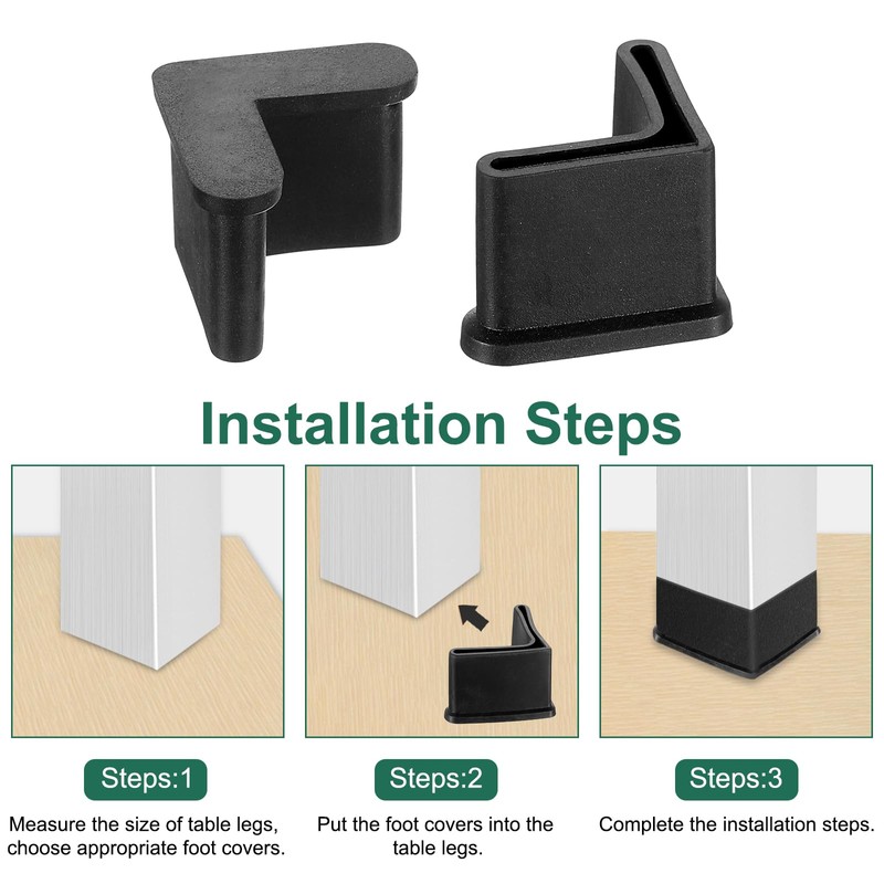 uxcell 4 Pcs 1" x 1" Rubber Foot Pads Covers,