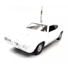 Handmade 1969 Pontiac GTO Large Custom Christmas Ornament 1:34 Diecast White