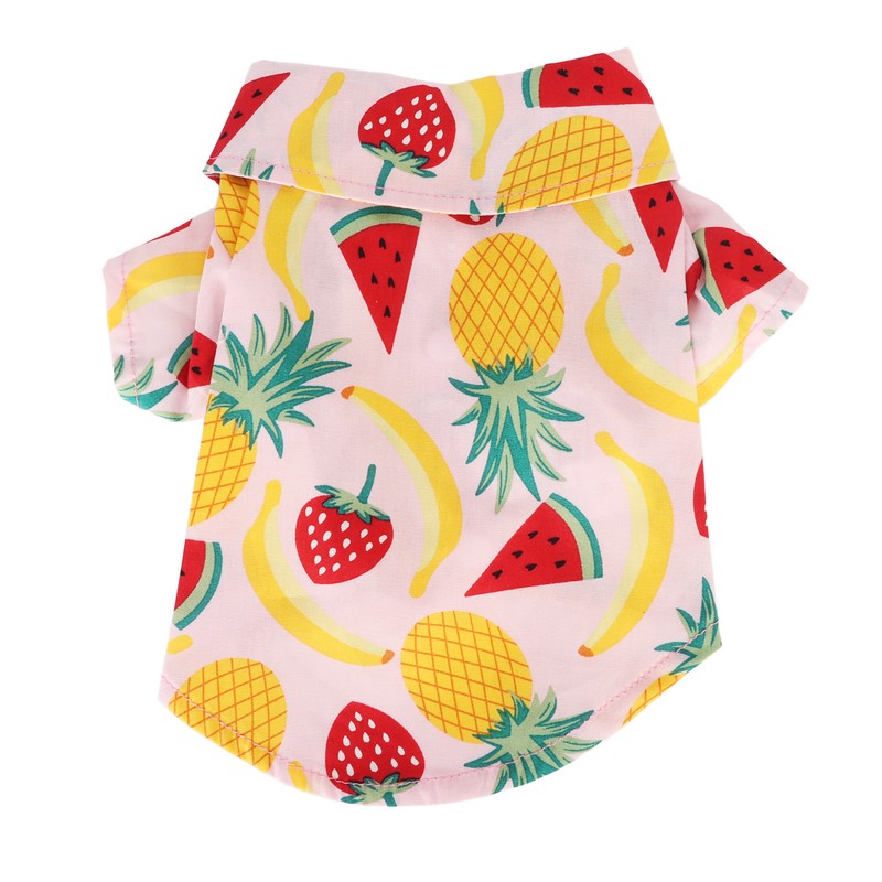 Dog Fruit Print Shirt Breathable Cool Fashionable Cute Pet Clothes