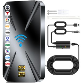 2025 Upgraded TV Antenna Indoor, 2800+ Miles Range Digital Antenna for Smart TV Indoor, HDTV Antenna for Local Channels with Amplifier, Outdoor Antenna Support 8K 4K 1080p All TVs -38FT Coax Cable