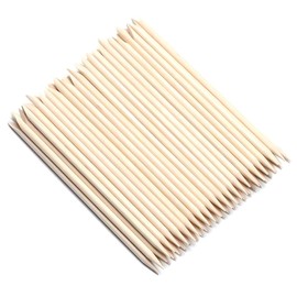 100-Pack Nail Art Wood Stick, Double Heads Nail Cuticle Pusher Remover Manicure Pedicure Tool