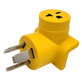 Parkworld 62992 NEMA 10-30P to 6-20R T-Blade 6-15R One Piece Compact Adapter Dryer to A/C Adaptor Output 20amp 250Volt