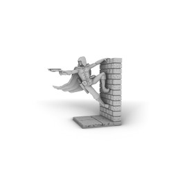 Human Male Ranger on Wall With Crossbow Tabletop DND Gaming Miniature