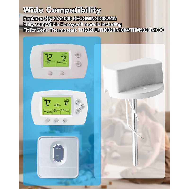 AUGREX Upgraded Discharge Air Temperature Sensor Fit for Honeywell Zone
