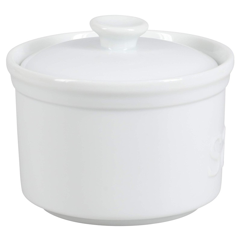 BIA Cordon Bleu Kitchen Accessories Porcelain Salt Boxes, 4", White