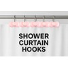 YOINIUEM Pink Bow Shower Curtain Hooks Set of 12, Cute