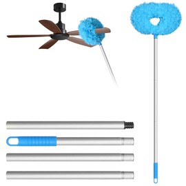 Storystore Ceiling Fan Cleaner Duster, Adjustable and Removable Fan Blade Cleaner from 13 to 49.7 Inches for High Ceiling, Fan Duster with Extension Pole for Window Top Bookshelves
