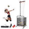 Volleyball Setter Training Net with 2 Adjustable Target Hoops –