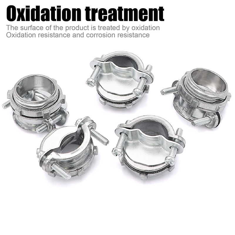 Fuzbaxy 24pcs 1/2Inch Clamp Type Cable Connectors for Metallic Conduit