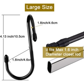 Purse Hanger for Closet, 8 Pack Unique Twist Design Black Vinyl Coated Bag Hanger Hooks, 5 Inch Large Closet Rod Hooks Purse Organizer for Hanging Purse, Handbags, Belts, Hat, Backpack, Jeans (8 Pack)