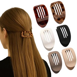 Haarklammer Flach, Haarspangen Damen, 6 Stück Flache Haarklammern mit Starkem Halt für Dünnes und Dickes Haar, Haarspange Flach für Yoga, Entspannung und Styling