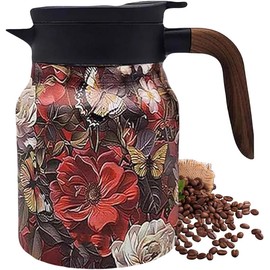 Thermal Tea Pot, Teapot with Infuser, Thermal Flask,Stainless Steel Water Jug, Teapot with Infuser for Hot Tea and Cold Drinks, 800ml Red