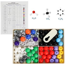 Chemistry Molecular Model, Molecular Model, Organic Inorganic Structure Kit, 240 Pieces with Atom Links and Instructions for Teachers and Scientists Poweka