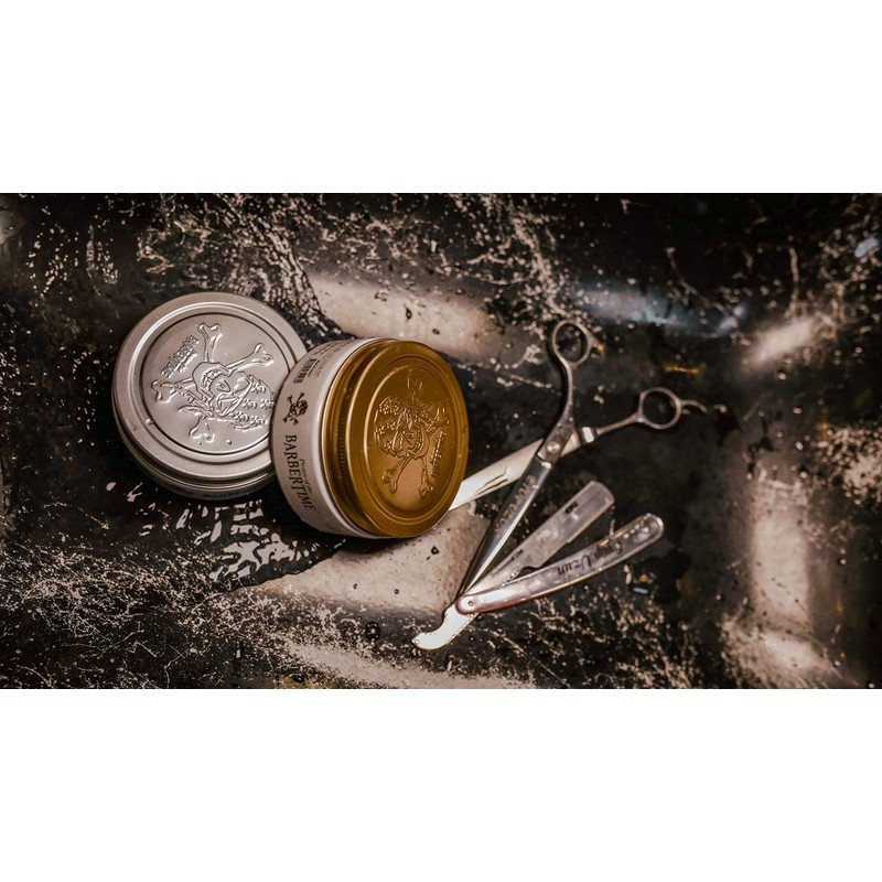 BARBERTIME Hair Styling Fiber Wax | Black Fiber Pomade Shine