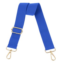 uxcell Wide Shoulder Strap, 3.8cm Adjustable Purse Strap Replacement Crossbody Strap for Shoulder Bag Handbag, Navy Blue, Light Gold Pull Core Buckle