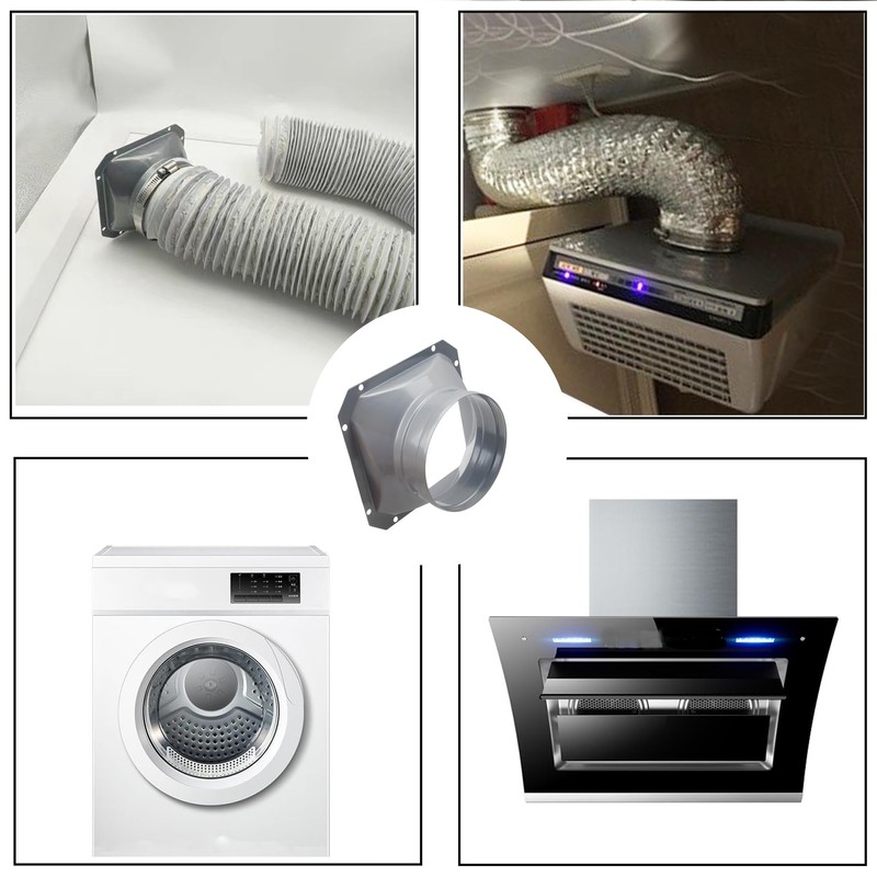 Rrina Dryer Vent Wall Plate 4Inch Metal Air Duct Connector