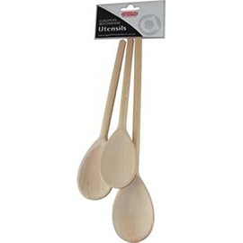 APOLLO Beech Spoon Set 8in/10in/12In, Wood, Brown, 19.8 x 8.6 x 2.6 cm