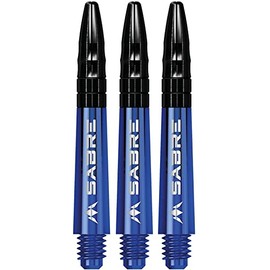 Mission Darts Sabre Shafts Durable Polycarbonate Stems with Black Aluminium Top 1 Set of 3 Shafts Blue Short (S1544)