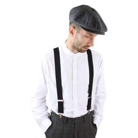 TruClothing.com Mens Classic Vintage Retro Trouser Braces Suspenders 1920s Gatsby Blinders Black One-Size