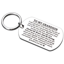 GGOJAGST Easter Gifts for Grandson, Grandson Keychain from Grandma, Grandson Birthday Gifts, Easter Basket for Teen Boys, Grandson Keychain Graduation Easter Basket Stuffers