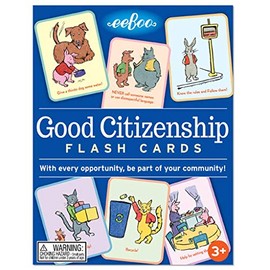 eeBoo: Good Citizenship Conversation Flash Cards, Encourages and Teaches Children How to Be Part of Their Community, Whether Family, School, or Planet, for Ages 3 and up