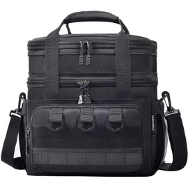 JOINGO Tactical Lunch Box for Men Women-Insulated Leakproof Lunch Bag with Adjustable Shoulder Strap, Durable Expandable Cooler Bag for Work Office Travel Camping Hiking, Large Meal Pail Adults(Black)