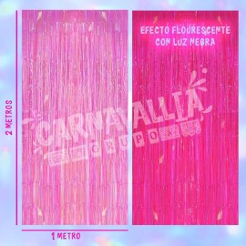 Grupo Carnavallia 2 Cortina Tornasol Rosa Iridicente Fiesta Decorar Unicornio