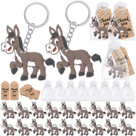 CiciBear 60 Pack Donkey Party Decorations for Guests, 20 Keychains, 20 Tags and 20 Gift Bags for Barnyard Farm Animal Themed Party, Baby Shower, School Party, Zoo Kids Birthday