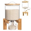 SCENEN Glass Rice Dispenser 5L, Cereal Dispenser Countertop, Grain Dispenser/Food
