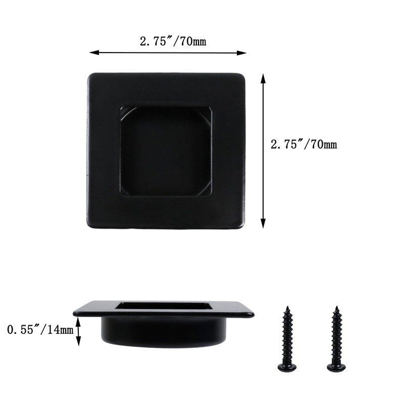 Pastlla 4Pack 2-3/4 Inch Recessed Finger Flush Pulls, Stainless Steel