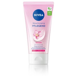 NIVEA Pflegende Waschcreme mit Mandelöl, sanfte Gesichtsreinigung für trockene und sensible Haut, extra milder Cleanser fürs Gesicht, pflegende Reinigungscreme (150 ml)