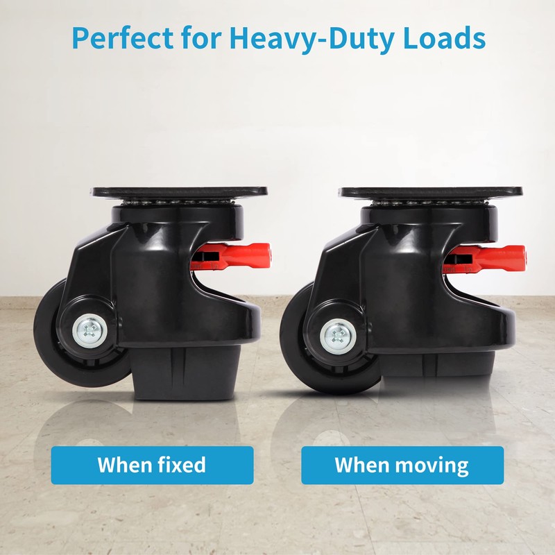 Nefish Leveling Casters Set of 4 Heavy Duty 80F, Retractable