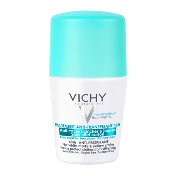 Vichy Deodorant Roll On 48hr No Marks 50ml