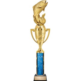 Crown Awards Fishing Trophy - 14.3" Fishing Trophy Cup, Great for Tournaments, Competitions, Fishing Derby, Fishing Contests Prime