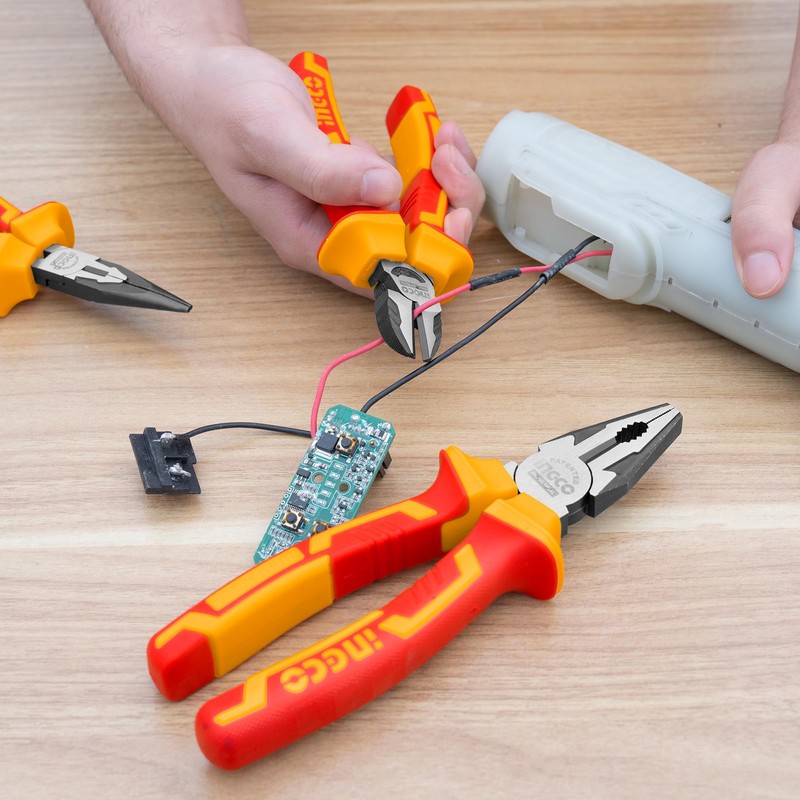 INGCO 3Pcs 1000V VDE Insulated Plier Set, 8" Insulated Combination