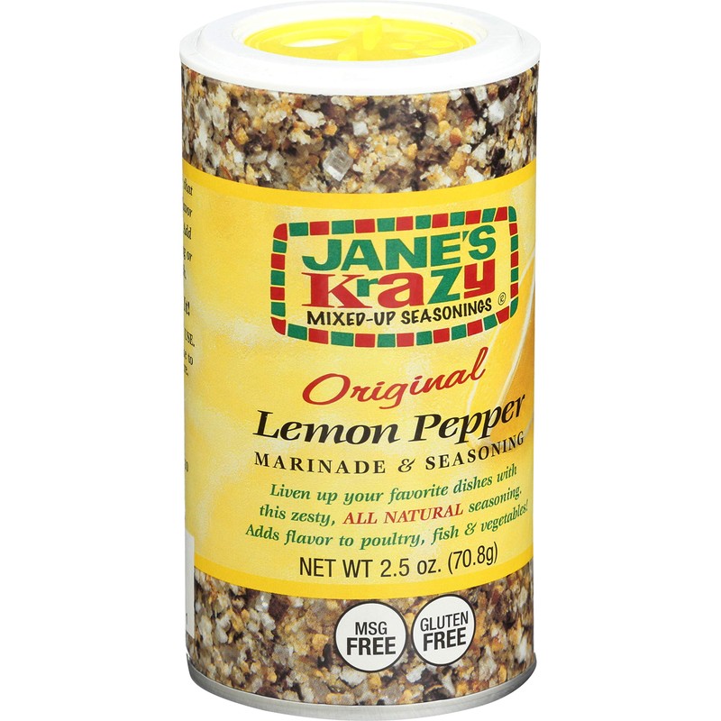 Jane's Krazy Seasonings Mixed-Up Lemon Pepper Marinade & Seasoning, 2.5