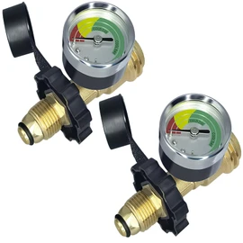 100 Ib Propane Tank Adapter with Gauge Connector, Universal Propane Gas Adapter Converts Pol Valve to Qcc1 / Type 1 Propane Tank Gauge Old to New Connection Adapter Type for RV Camper, Heater