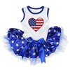 Petitebella USA - Vestido para perro con corazón (estrellas blanco/azules,