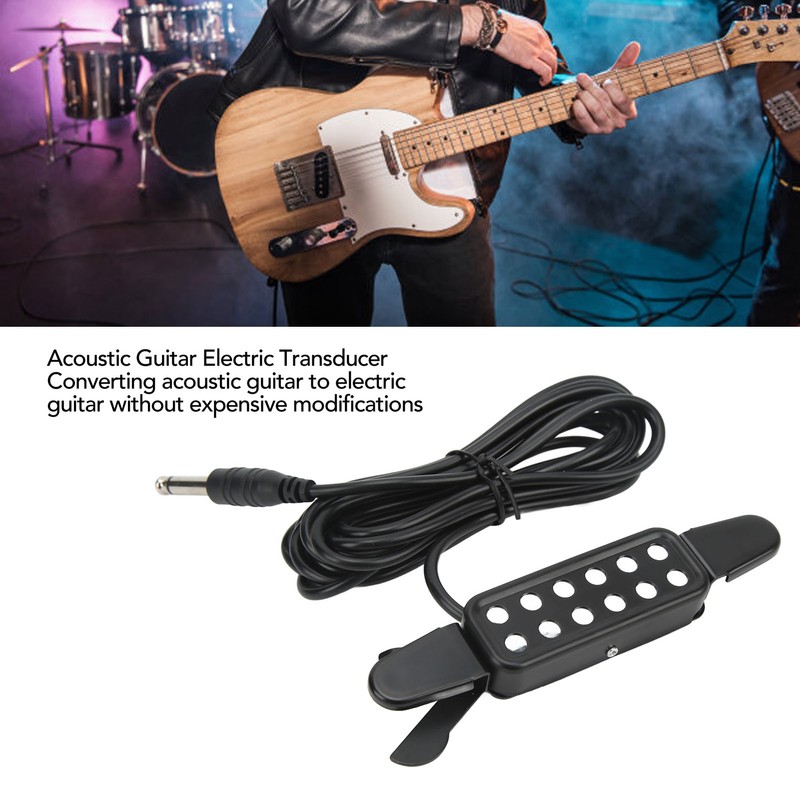 Acoustic Guitar Electric Transducer Soundhole Pickup Preamplifier Punching Free Accessories