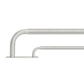 Meriville Double Wrap Around Blackout Curtain Rod Set - 1-inch Diameter Front Rod and 5/8-inch Diameter Back Rod, 84-120 Inch Adjustable, Pewter Finish