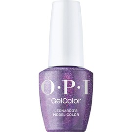 OPI GelColor, Dark Purple Opaque Shimmer Gel Nail Polish, Up to 3 Weeks of Wear & Self-Correcting Formula, Leonardo’s Model Color, 0.5 fl oz