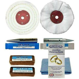 Pro-Max Jewellery Bench Grinder Polishing Kit Machine 7pc - 4" x 1/2"