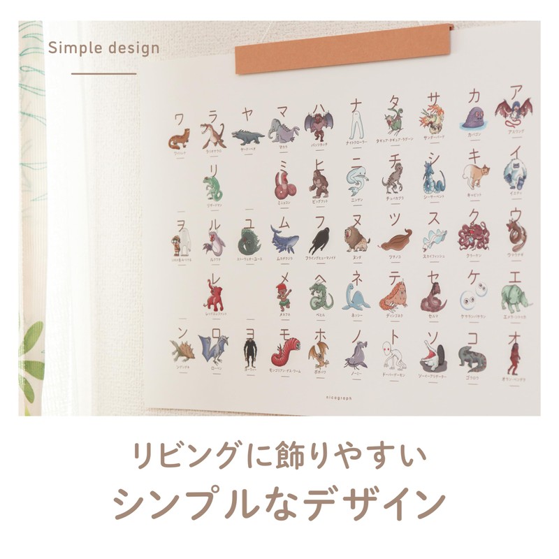 UMA Katakana Table Unidentified Creatures White with Magnetic Hanger