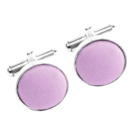The Tie Co™ Premium Collection Classic Silver Metal Cufflinks (Lilac)