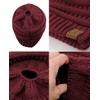 C.C BeanieTail - Gorro de punto trenzado suave y elástico