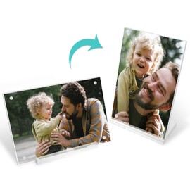 DZZ 4x6 Picture Frame,Clear Acrylic Picture Frames Display 4x6 Picture, Desktop Magnetic Photo Frame with Support Stand,Wall Mounting Clear Picture Photo Frames for Home,School,office,Set of 2