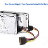 Multibao 15 Pin Sata Male to 2 Sata Female Power
